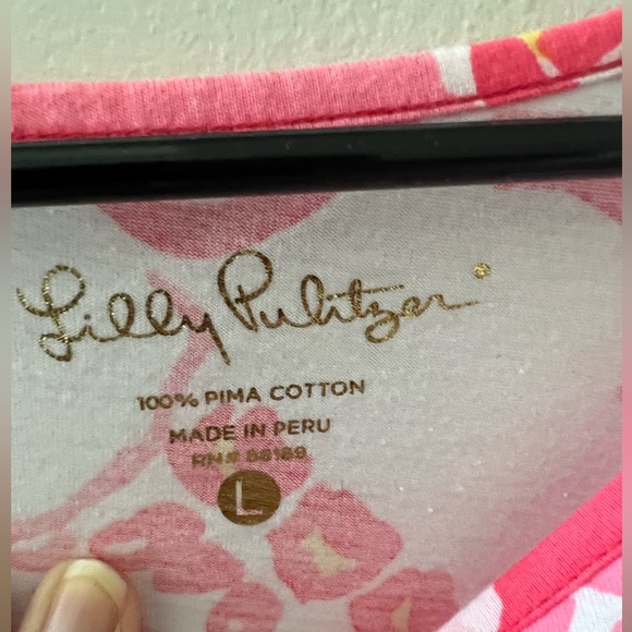 Lilly Pulitzer Marlowe Dress Hot Coral Trunk In Love Dress Large Pima - Picture 4 of 5